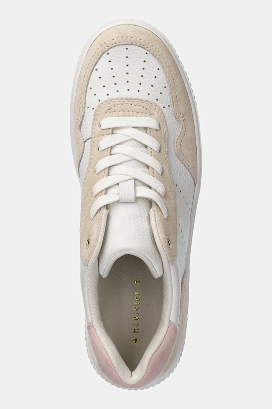 Sneakersy skórzane damskie z zamszowymi wstawkami kolor biały biały RS25.OBD303