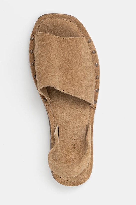 Sandały zamszowe damskie kolor beżowy RS25.OBD716