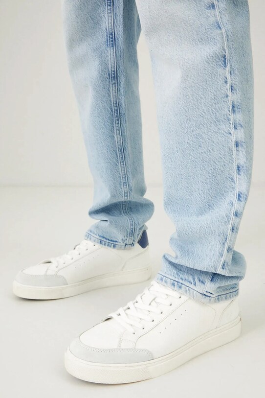 Sneakersy skórzane męskie niska biały RS25.OBM300