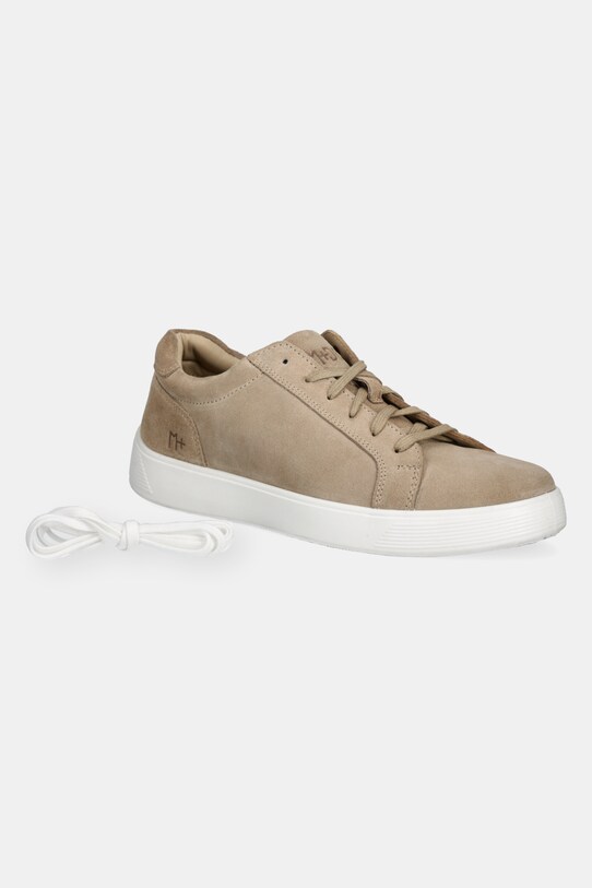 Semišové sneakers boty s pružnou podrážkou béžová barva RS25.OBM305