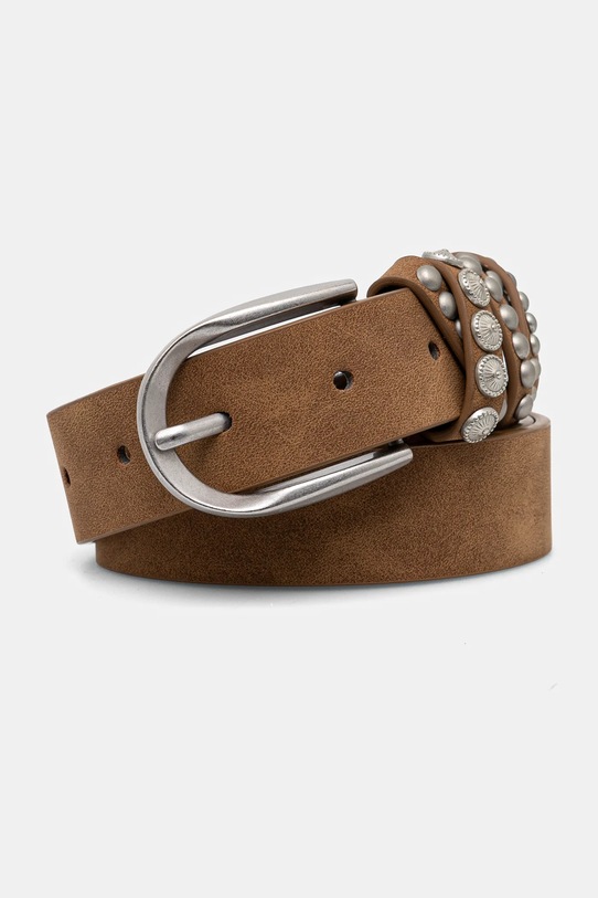 Pasek damski z imitacji zamszu kolor brązowy brązowy RS25.PAD107