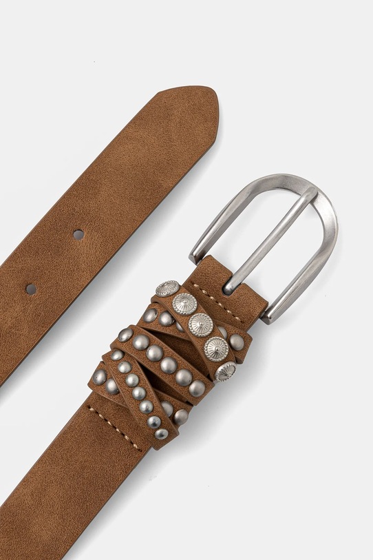 Pasek damski z imitacji zamszu kolor brązowy RS25.PAD107 brązowy RS25