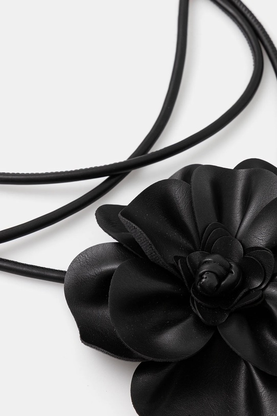 Akcesoria Pasek damski biżuteryjny - kwiat kolor czarny RS25.PAD904 czarny
