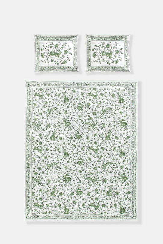 Sada bavlnených obliečok vzorované 160 x 200 cm zelená farba RS25.PCU500 zelená RS25