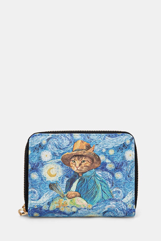 Portfel damski ze skóry ekologicznej z kolekcji Dzień Kota kolor multicolor wzorzyste multicolor RS25.PFD350