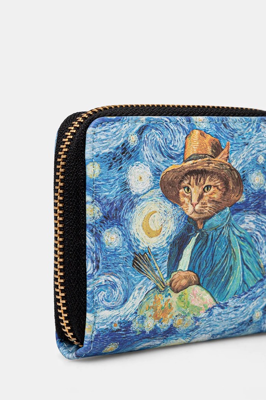 Portfel damski ze skóry ekologicznej z kolekcji Dzień Kota kolor multicolor RS25.PFD350 multicolor RS25