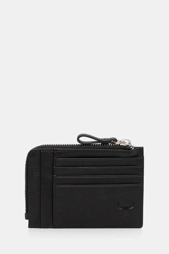 Medicine portacarte in pelle pelle fiore nero RS25.PFM301