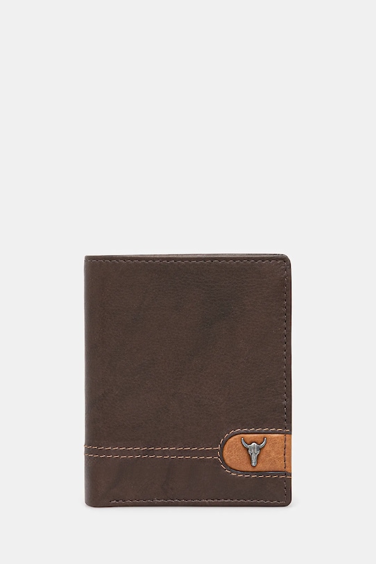 Medicine portafoglio in pelle pelle fiore marrone RS25.PFM700