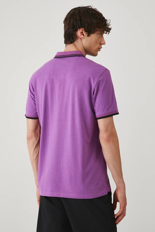 Odzież Polo bawełniane męskie z elastanem melanżowe kolor fioletowy RS25.POM071 fioletowy
