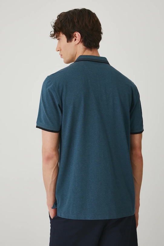 Odzież Polo bawełniane męskie z elastanem melanżowe kolor turkusowy RS25.POM071 turkusowy