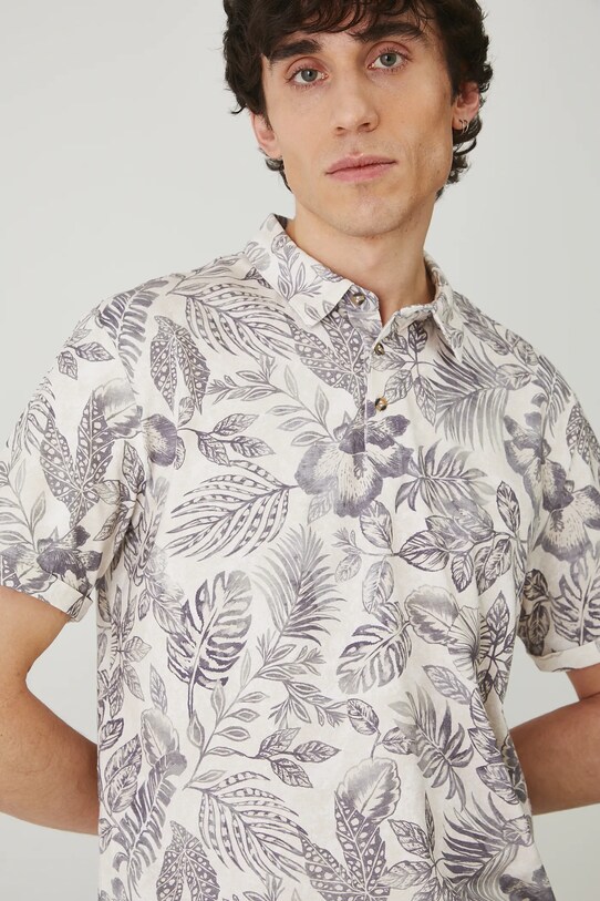Medicine tricou polo cu modele bej RS25.POM081
