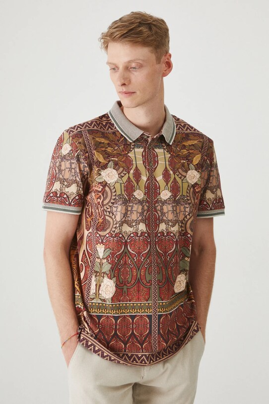 Polo bawełniane męskie z kolekcji Eviva L'arte z elastanem kolor multicolor RS25.POM200 multicolor RS25
