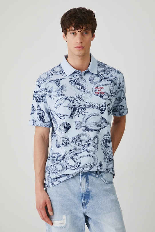 Medicine polo bawełniane niebieski RS25.POM703