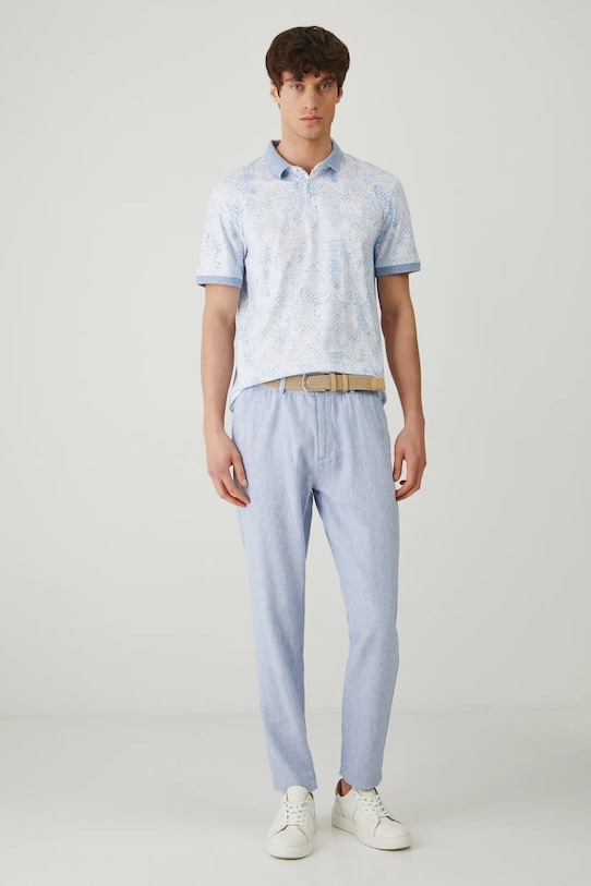 Polo bawełniane męskie z elastanem wzorzyste kolor biały RS25.POM705 biały RS25