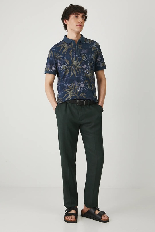 Polo bawełniane męskie z elastanem wzorzyste kolor niebieski RS25.POM806 niebieski RS25