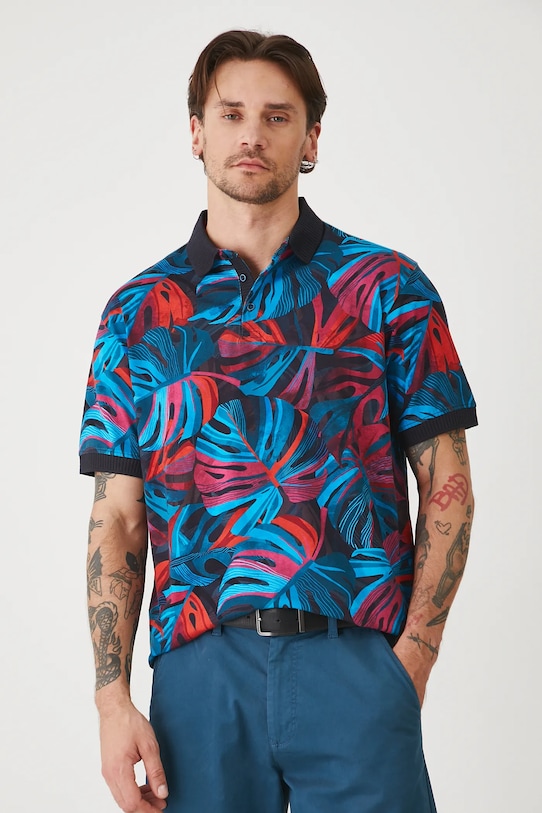 Medicine polo wzorzyste czarny RS25.POMA13