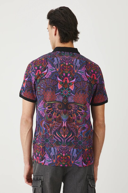 Odzież Polo bawełniane męskie z elastanem wzorzyste RS25.POMC10 multicolor