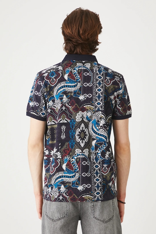 Odzież Polo bawełniane męskie z elastanem wzorzyste kolor multicolor RS25.POMC12 multicolor