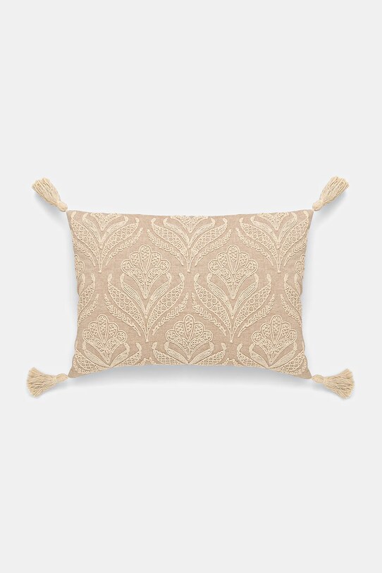 Poszewka dekoracyjna na poduszkę z aplikacją 35 x 50 cm kolor beżowy RS25.PSU505 beżowy RS25