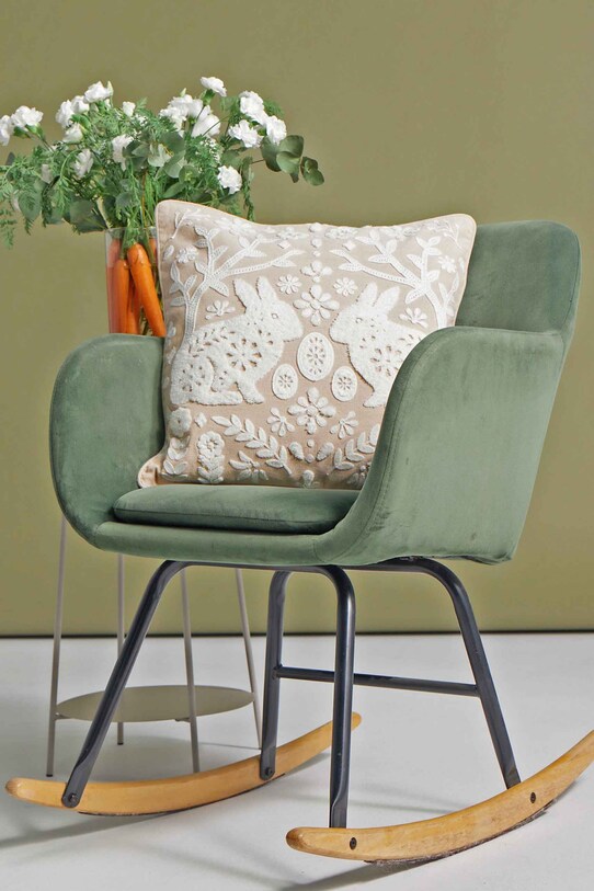 Dekorativní povlak na polštář s ozdobnou aplikací, 45 x 45 cm béžová barva béžová RS25.PSU518