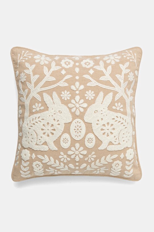 Dekorativní povlak na polštář s ozdobnou aplikací, 45 x 45 cm béžová barva RS25.PSU518 béžová RS25