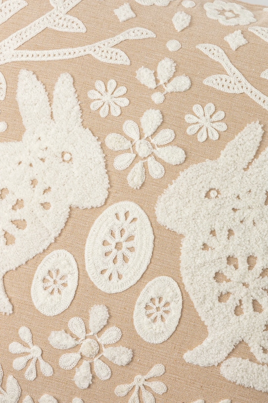 Dekorativní povlak na polštář s ozdobnou aplikací, 45 x 45 cm béžová barva béžová RS25.PSU518