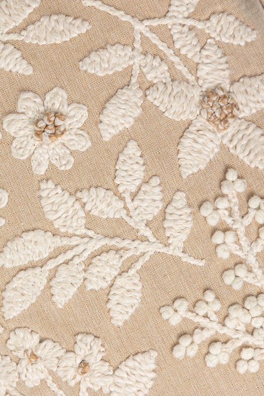 Dekoratívna obliečka na vankúš s ozdobnou aplikáciou 35 x 50 cm béžová farba béžová RS25.PSU519