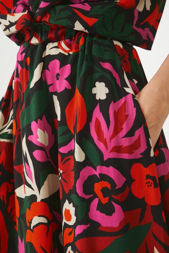 Spódnica damska midi z wiskozy wzorzysta kolor multicolor RS25.SDD030 multicolor