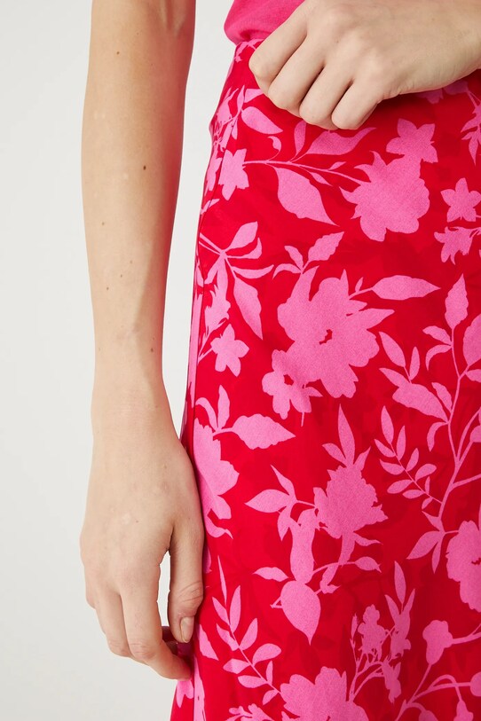 Spódnica damska maxi w kwiaty kolor czerwony czerwony RS25.SDD0B0