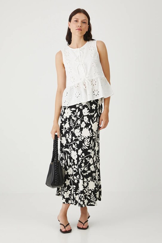 Spódnica damska maxi w kwiaty kolor czarny RS25.SDD0B0 czarny RS25