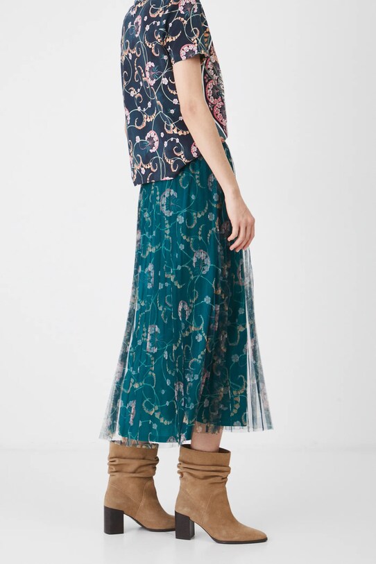 Spódnica damska maxi z kolekcji Eviva L'arte kolor zielony rozkloszowany zielony RS25.SDD250