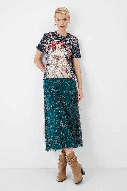 Spódnica damska maxi z kolekcji Eviva L'arte kolor zielony RS25.SDD250 zielony RS25