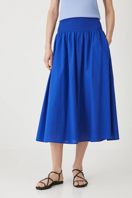 Spódnica bawełniana damska maxi gładka kolor niebieski RS25.SDDA02 niebieski RS25