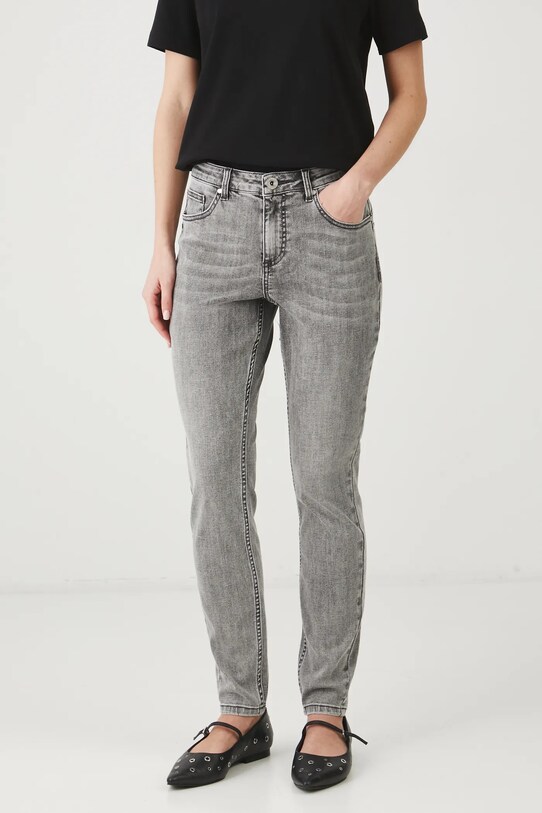 Jeansy damskie skinny z efektem sprania kolor szary RS25.SJD308 szary RS25