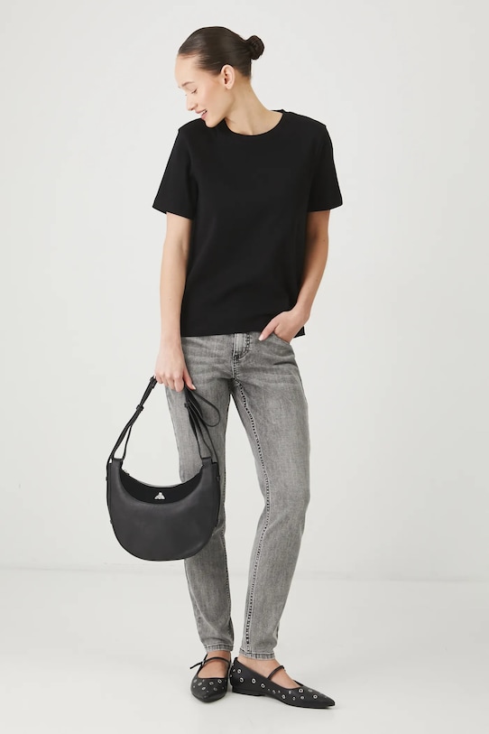 Jeansy damskie skinny z efektem sprania kolor szary szary RS25.SJD308