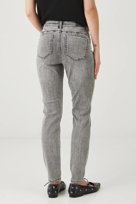Odzież Jeansy damskie skinny z efektem sprania kolor szary RS25.SJD308 szary