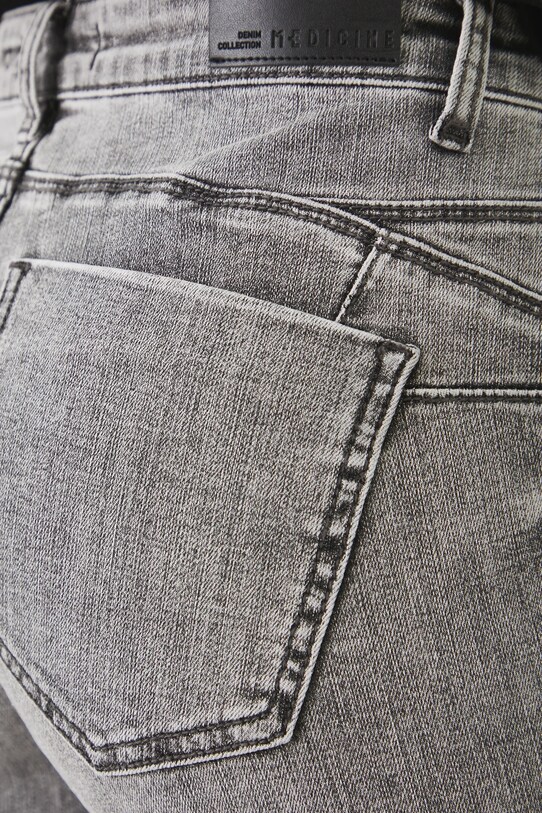 Jeansy damskie skinny z efektem sprania kolor szary szary RS25.SJD308