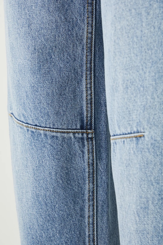 Bavlnené rifle strih slouchy s praným efektom modrá RS25.SJD502