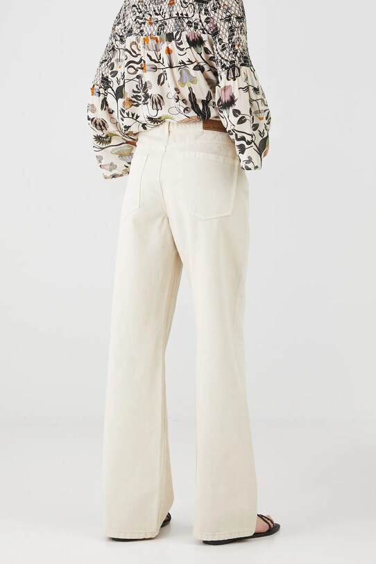 Oblečenie Bavlnené rifle dámske wide leg RS25.SJD603 béžová