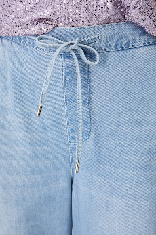 Bavlněné džíny dámské wide leg modrá barva modrá RS25.SJD901