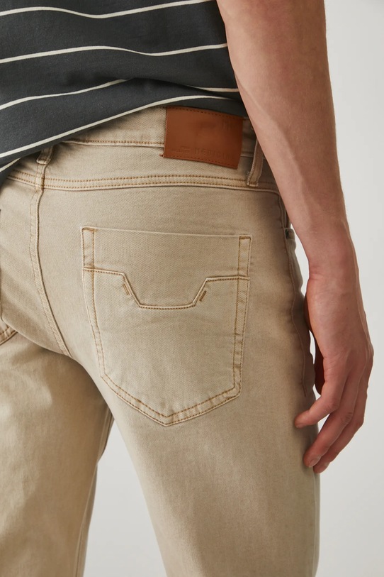 Jeansy męskie slim kolor beżowy beżowy RS25.SJM700
