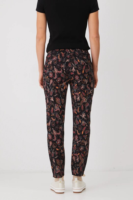 Odzież Spodnie dresowe bawełniane damskie z elastanem wzorzyste kolor czarny RS25.SPD020 czarny