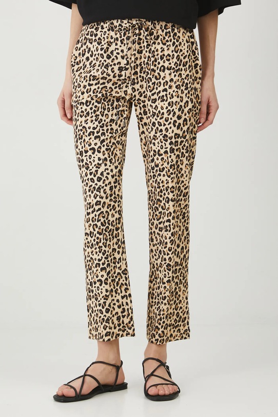 Spodnie damskie wzorzyste kolor beżowy RS25.SPD061 beżowy RS25