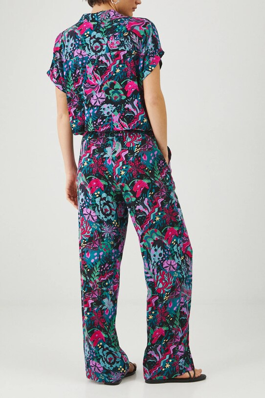Odzież Spodnie damskie wide leg z wiskozy kolor multicolor RS25.SPD072 multicolor