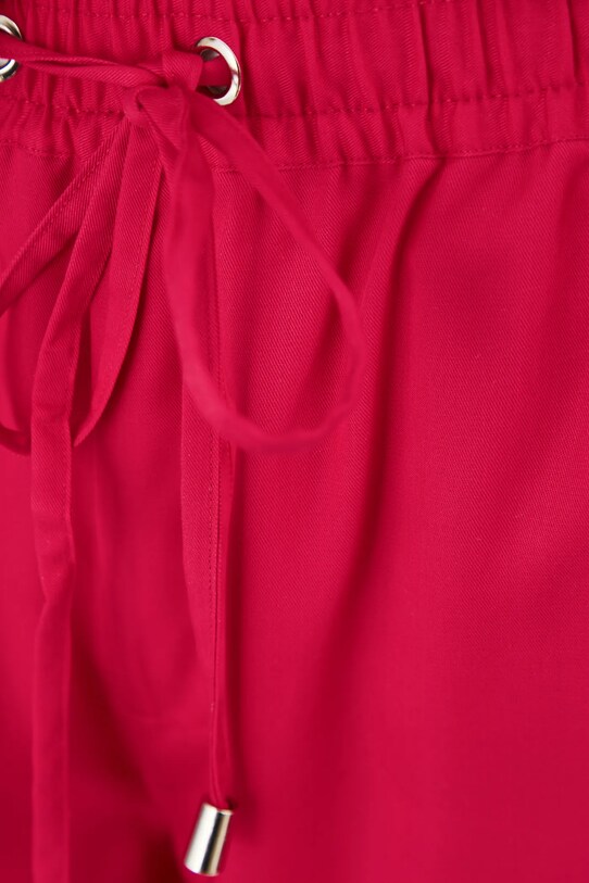 Spodnie damskie wide leg z lyocellu kolor czerwony czerwony RS25.SPD603