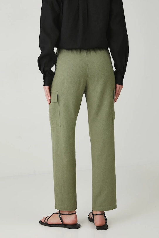 Medicine pantaloni din in RS25.SPD702 verde RS25