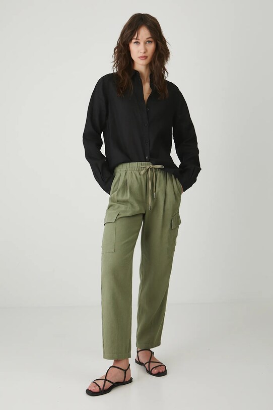 Medicine pantaloni din in RS25.SPD702 verde
