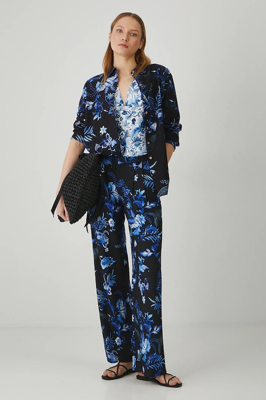 Medicine pantaloni in lino misto RS25.SPD710 nero RS25