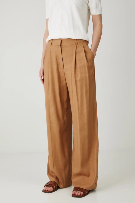 Medicine pantaloni din amestec de in RS25.SPD801 maro RS25