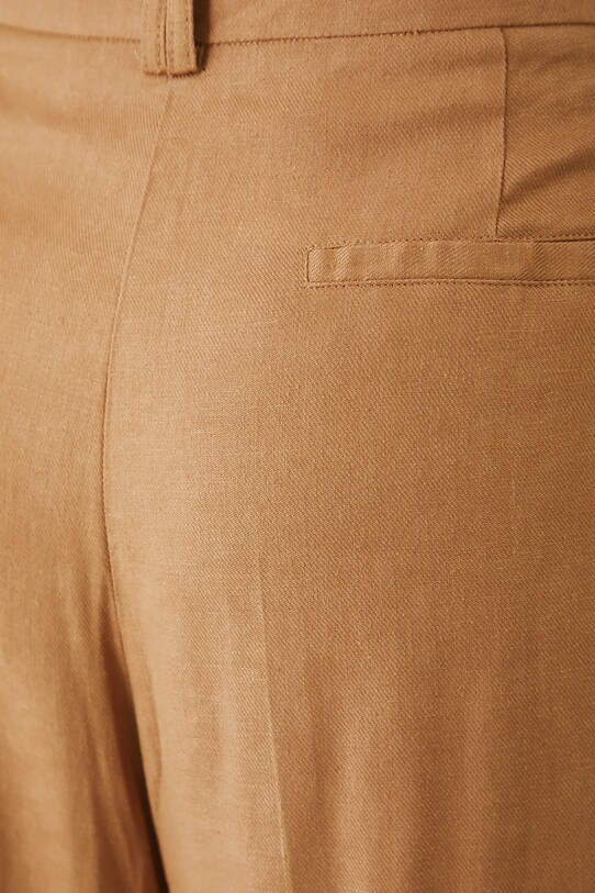 Medicine pantaloni din amestec de in maro RS25.SPD801